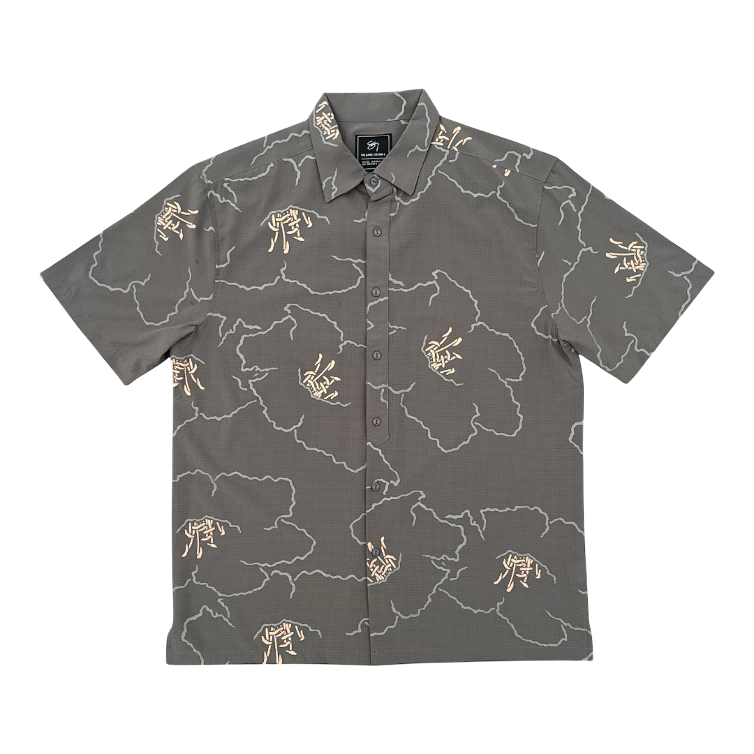 Waikahalulu Kou Holopali Aloha Shirt- Metal