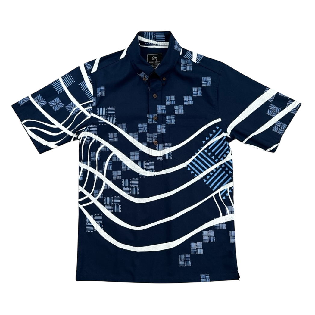 Keaukaha Pullover Aloha Shirt - Storm