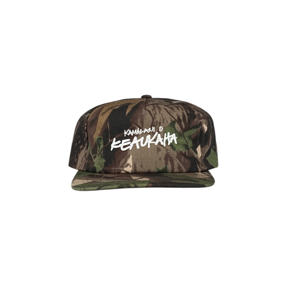 Kamalani O Keaukaha 5 Panel Snapback Hat- Camo