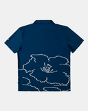 Waikahalulu Kou Club Polo Aloha Shirt- Navy