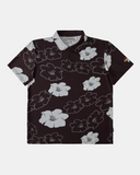 Waikahalulu Kou Course Polo Aloha Shirt- Black