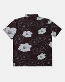 Waikahalulu Kou Course Polo Aloha Shirt- Black