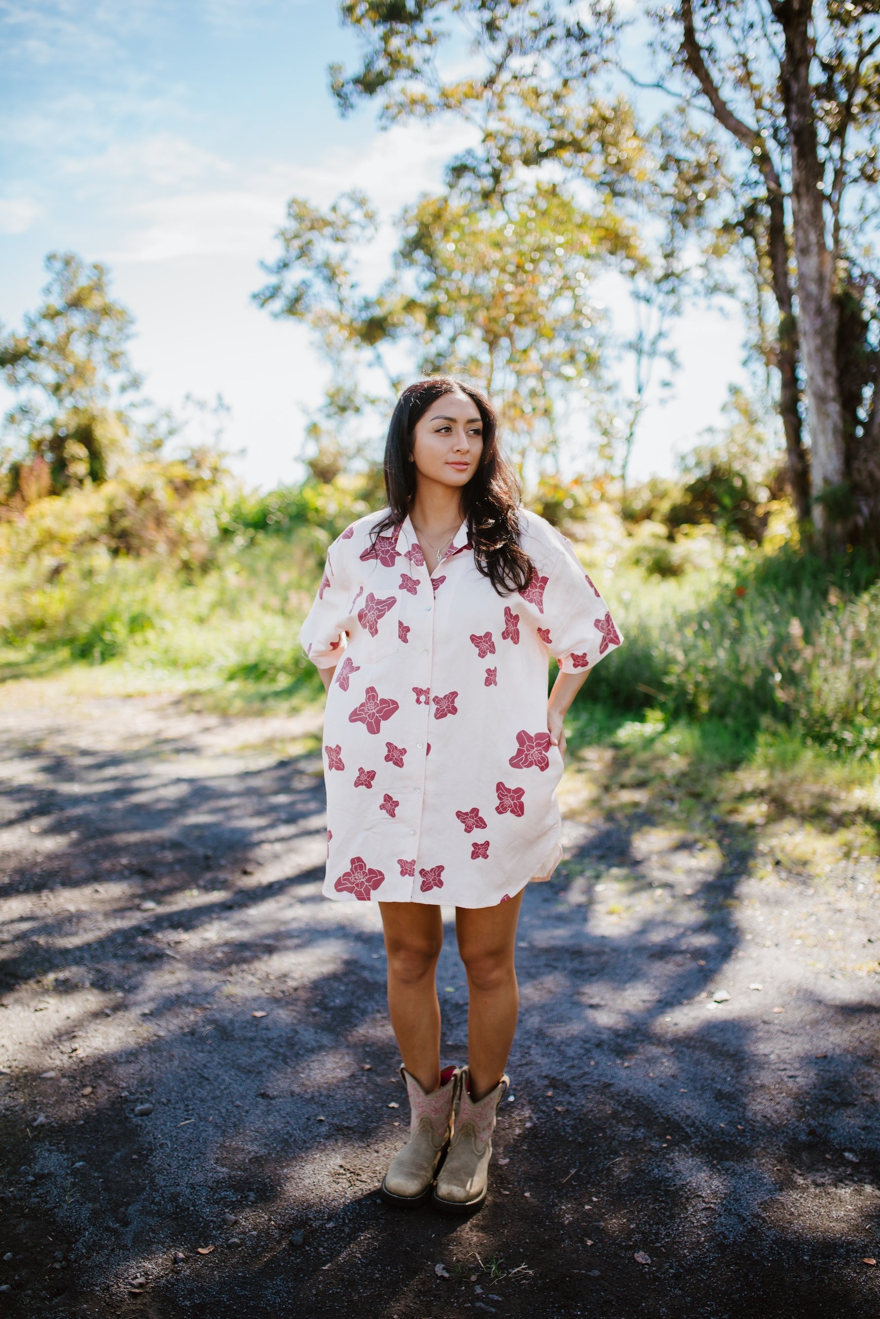 Sig Zane x Coconut Ave. Likoʻula Aloha Shirt Dress- Lotus