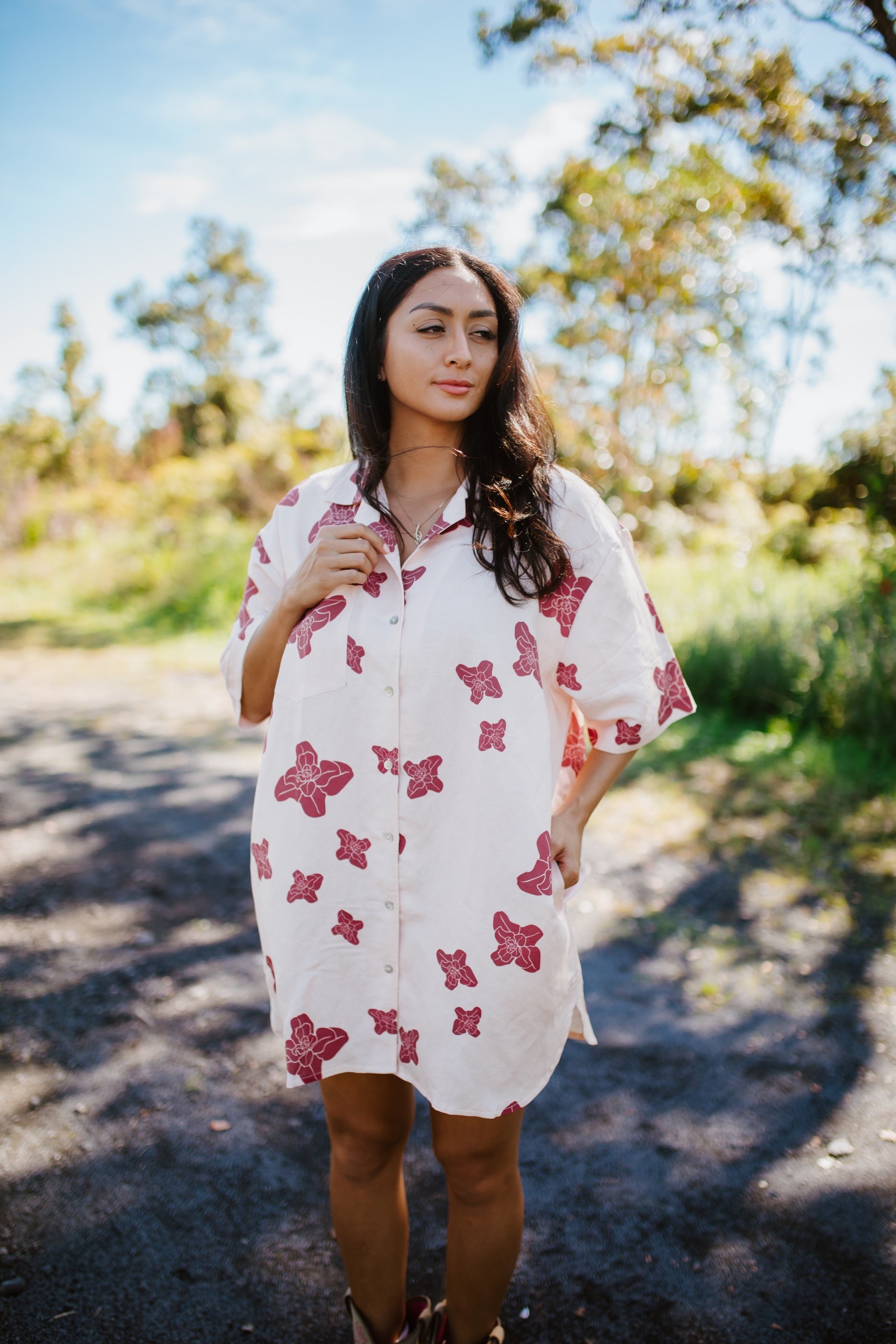 Sig Zane x Coconut Ave. Likoʻula Aloha Shirt Dress- Lotus
