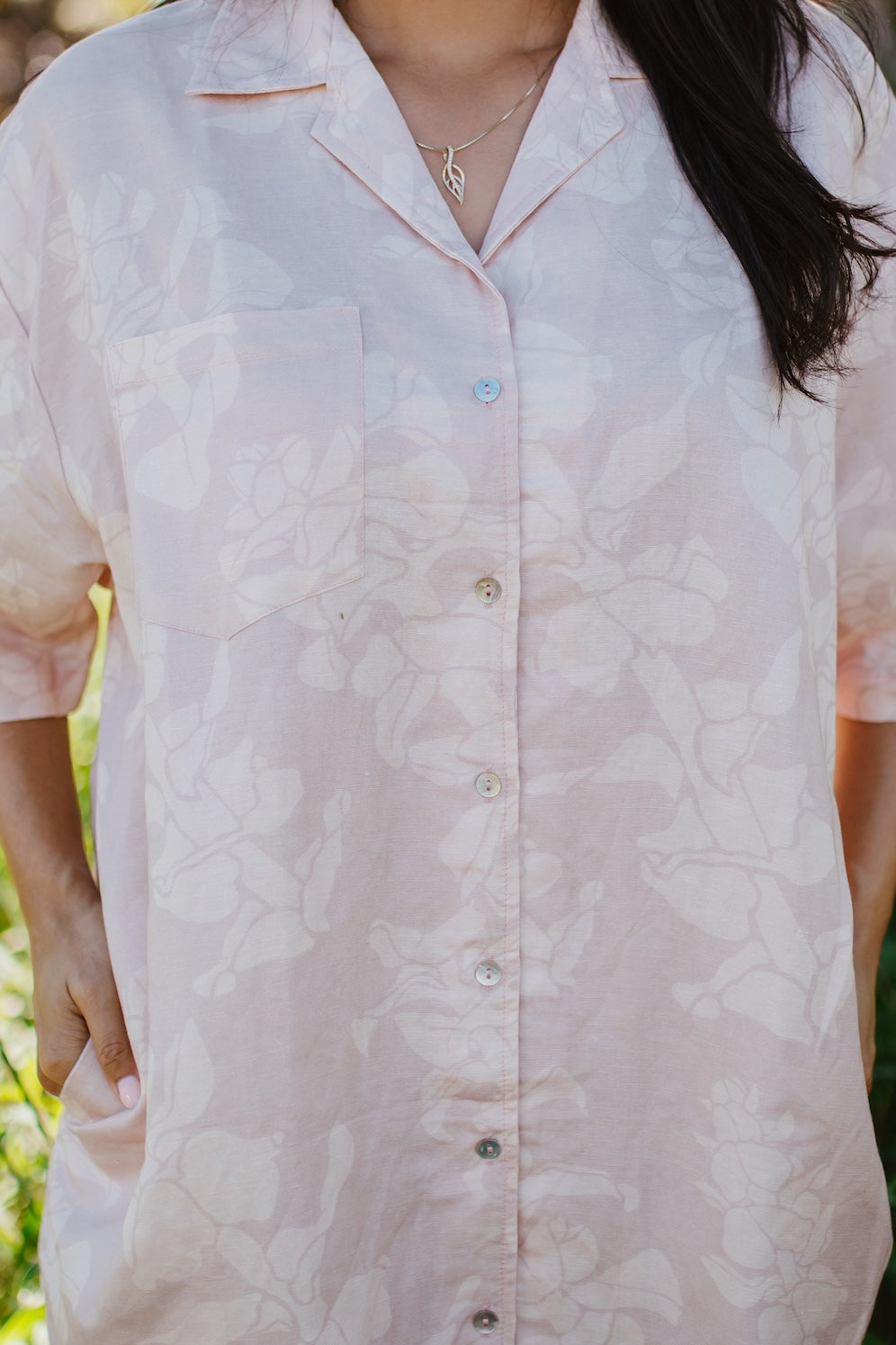 Sig Zane x Coconut Ave. Liko Ka Liko Aloha Shirt Dress- Lotus