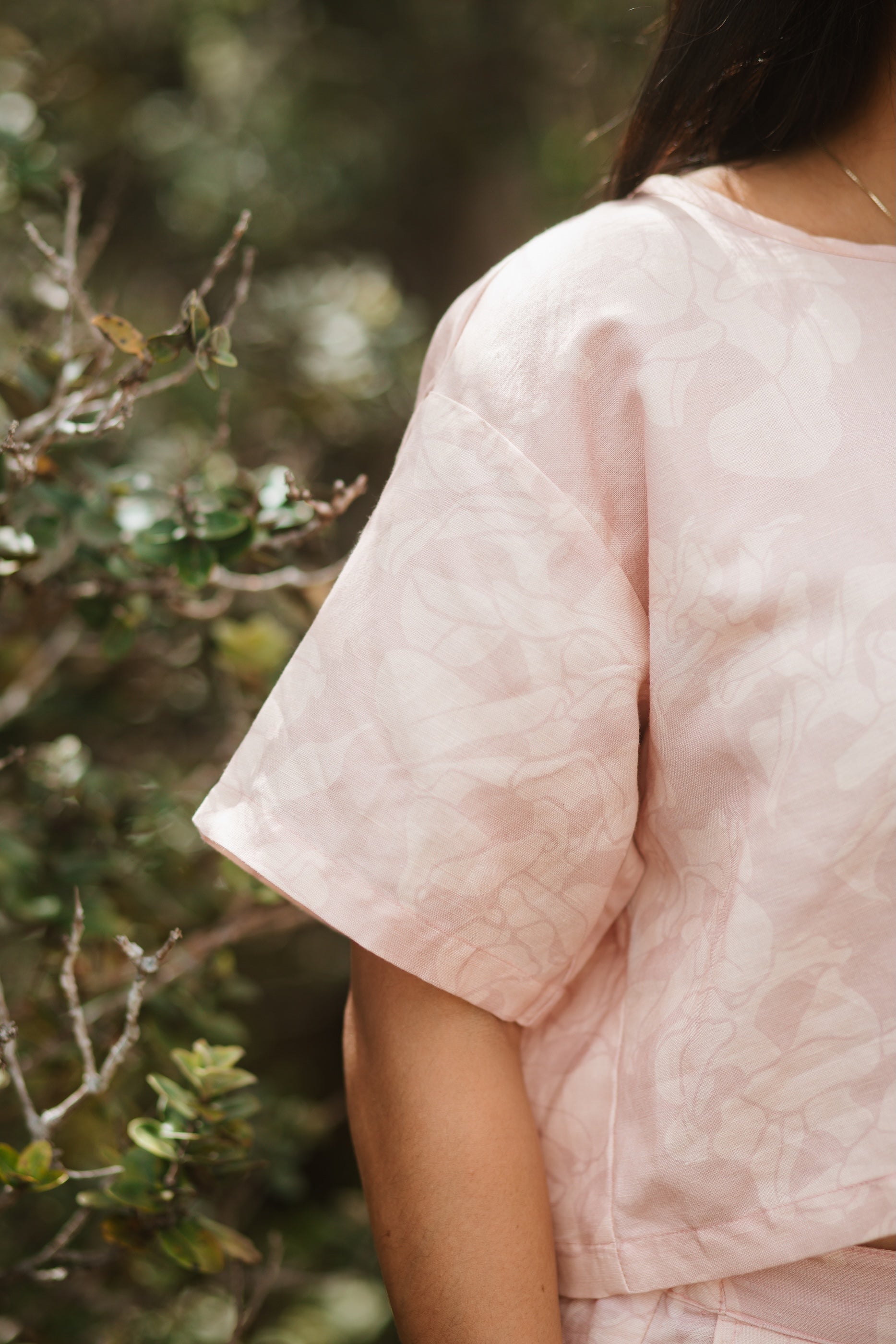 Sig Zane x Coconut Ave. Liko Ka Liko Cabana Crop Top- Lotus