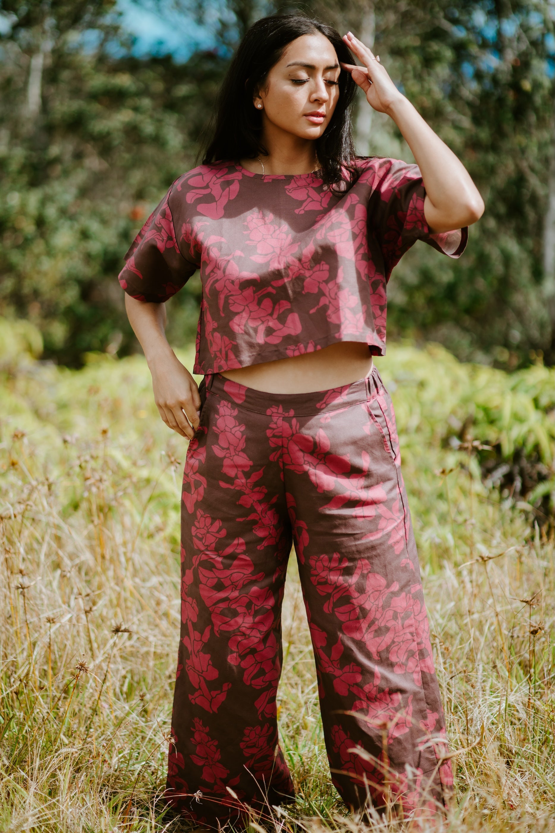 Sig Zane x Coconut ave. Liko Ka Liko Vespa Pant- Burgundy