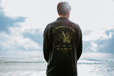 Nā Uluwehi O Ke Kai Longsleeve Polo Shirt- Vintage Black