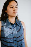 ʻUala Kaʻa Mānanai Blouse- Cadet