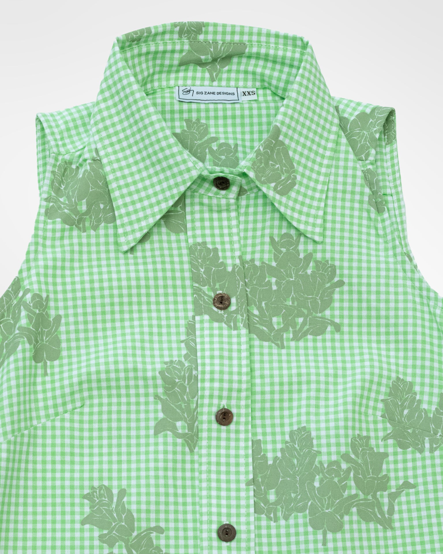 Kalikohumuʻula Manamana Dress- Sweet Pea Gingham