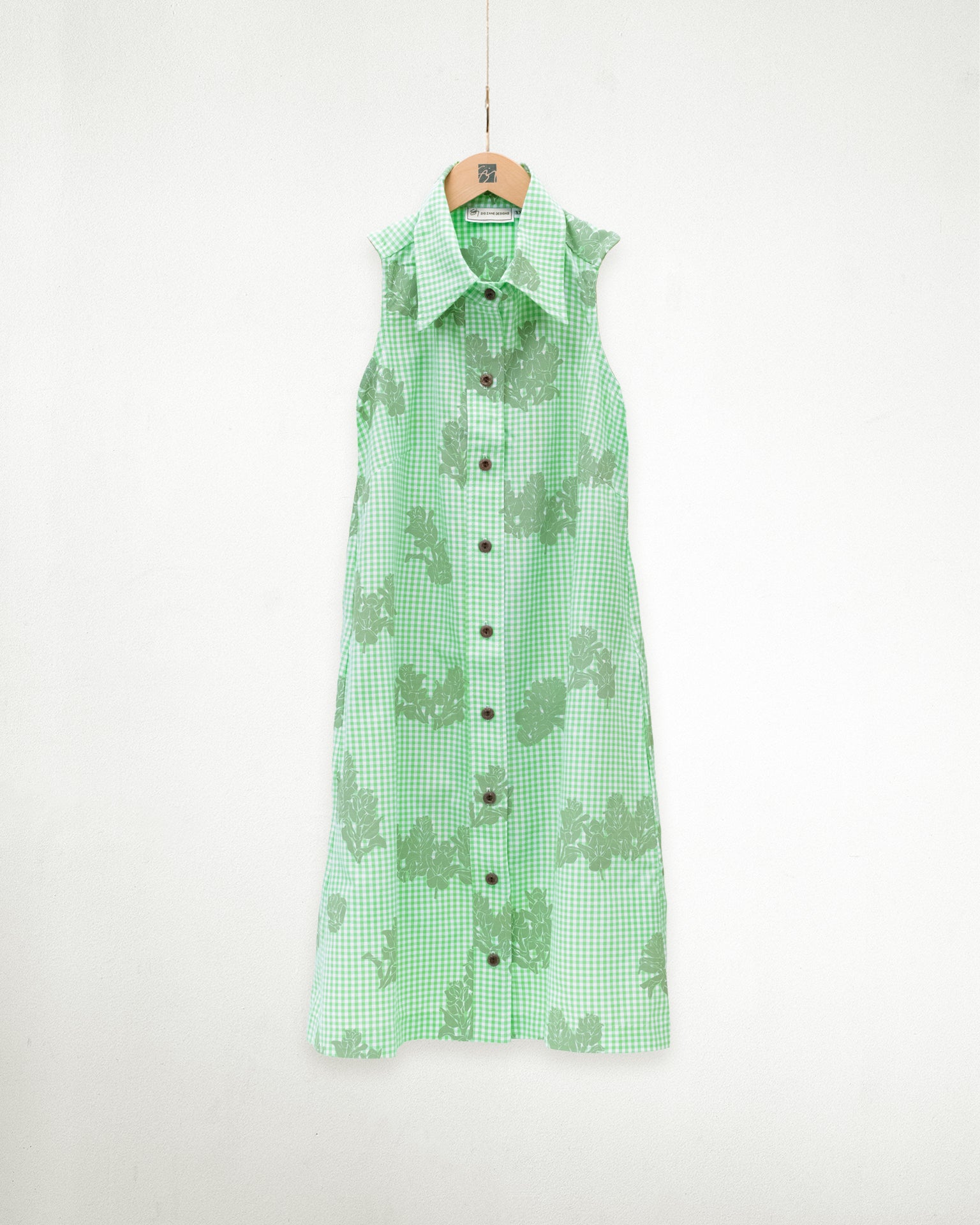 Kalikohumuʻula Manamana Dress- Sweet Pea Gingham