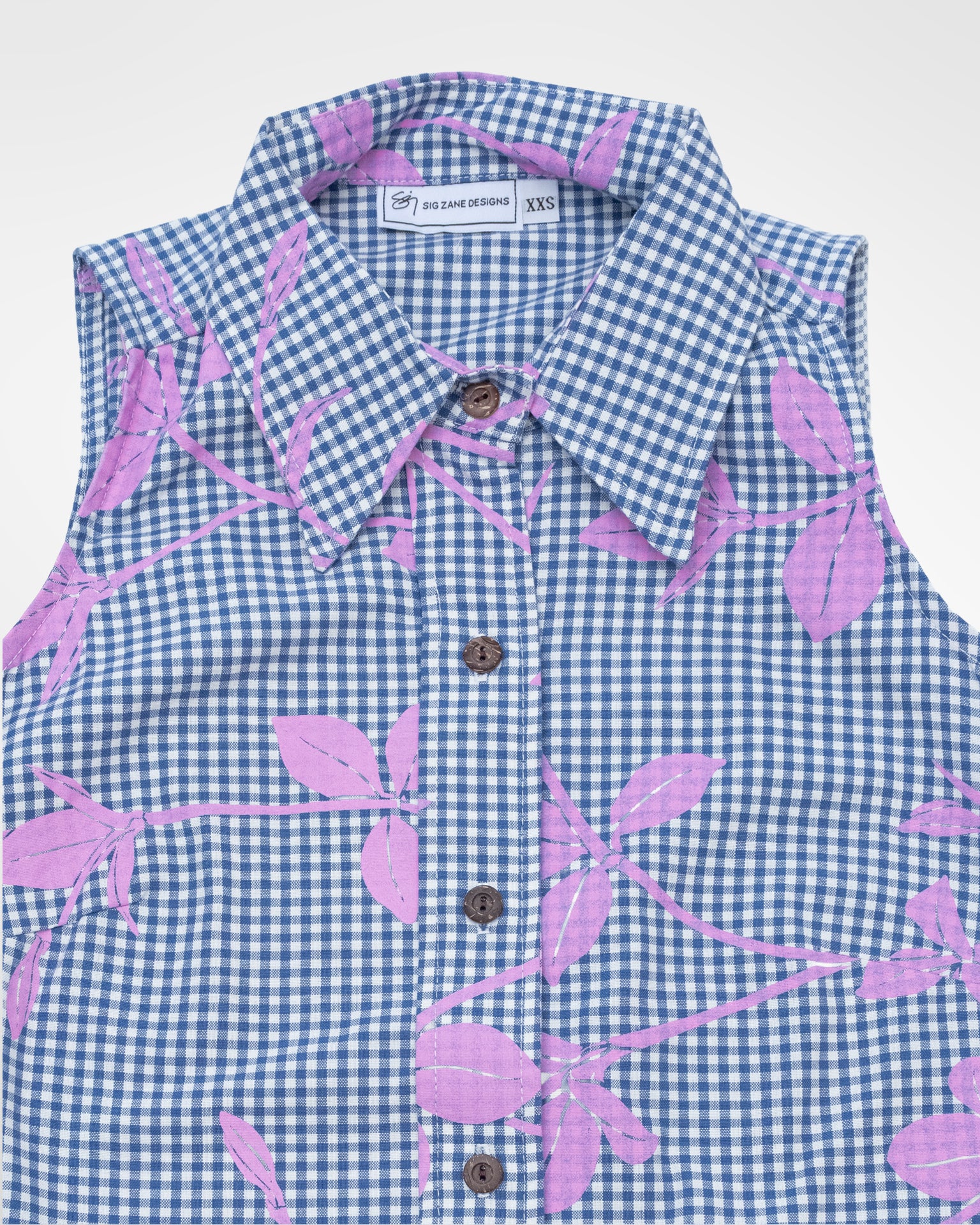 Maile Kīpuka Puaʻulu Manamana Dress- Demin Gingham