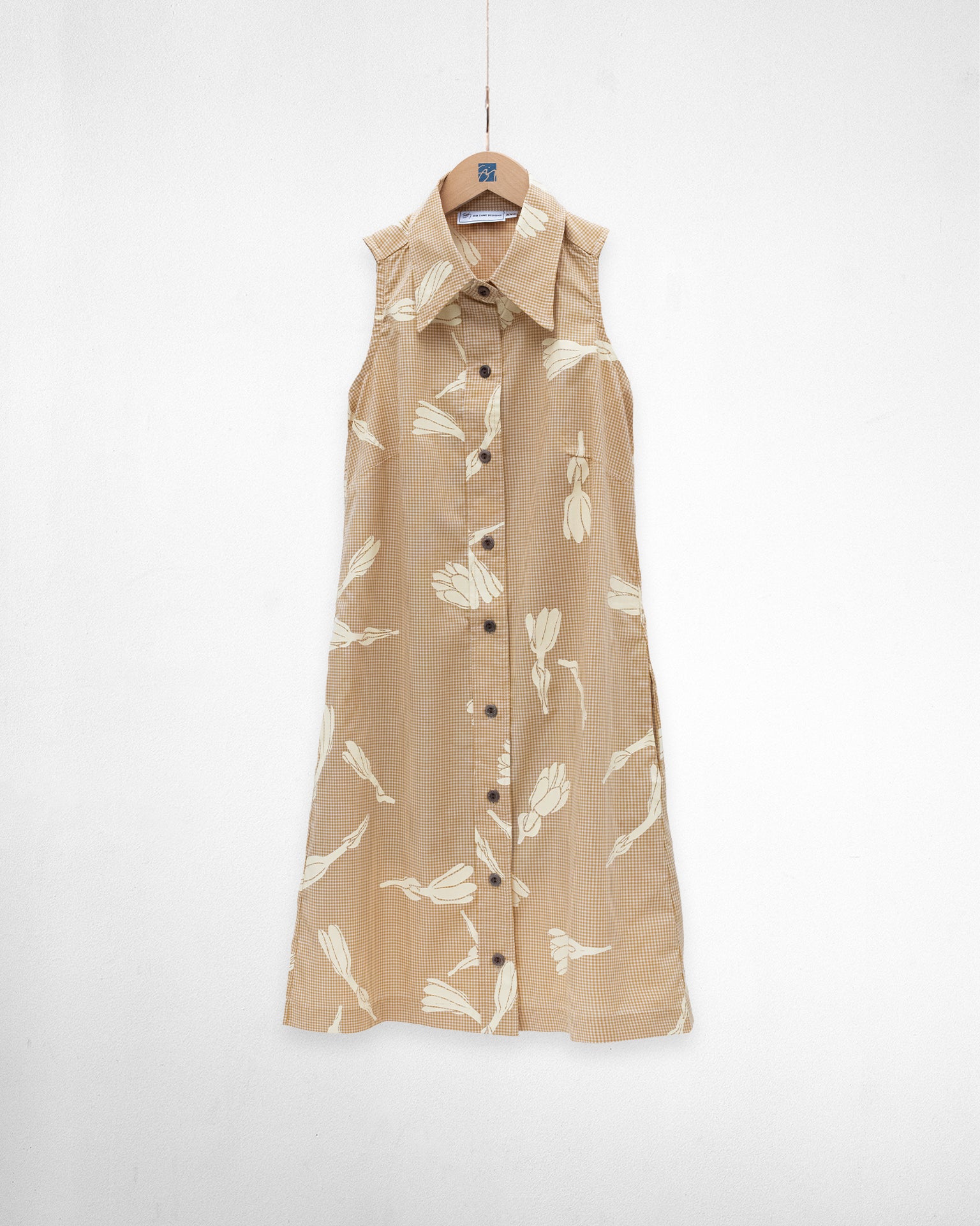 Te Tiare Manamana Dress- Mustard Gingham