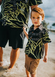 Lei Lokelau KEIKI Button Up Aloha Shirt - Black