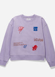 SATURDAYS Womens SZ Graphic Crewneck - Lavender